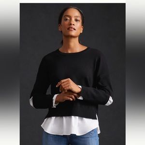 By Anthropologie Cutout Twofer Sweater